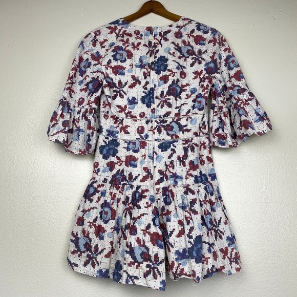 Thakoon Floral Pixel Eyelet Romper - Picture 6 of 6